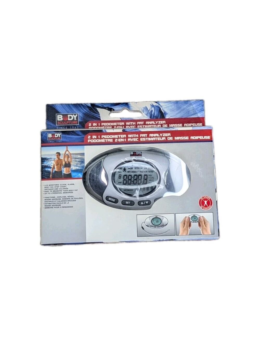 BODY SCULPTURE 2 In 1 Pedometer With Fat Analyzer- Monitor Step Count And More